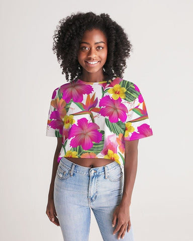 Hibiscus Floral Women's Cropped Top