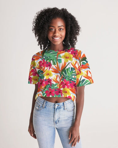 Bird of Paradise Floral Women's Cropped Top