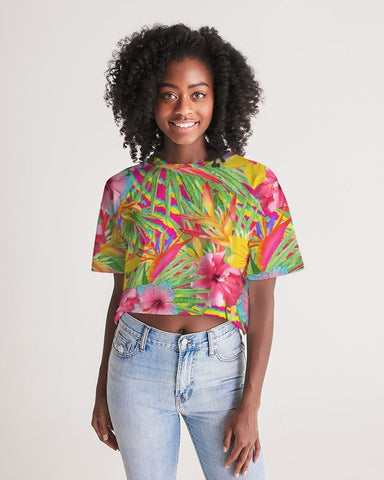 Paradise Island Floral Women's Cropped Top