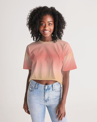 Peach Ombre Women's Cropped Top