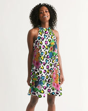 Animal Print Toucan Halter Dress